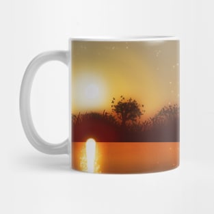 Moon Golden Sunset Water Mug